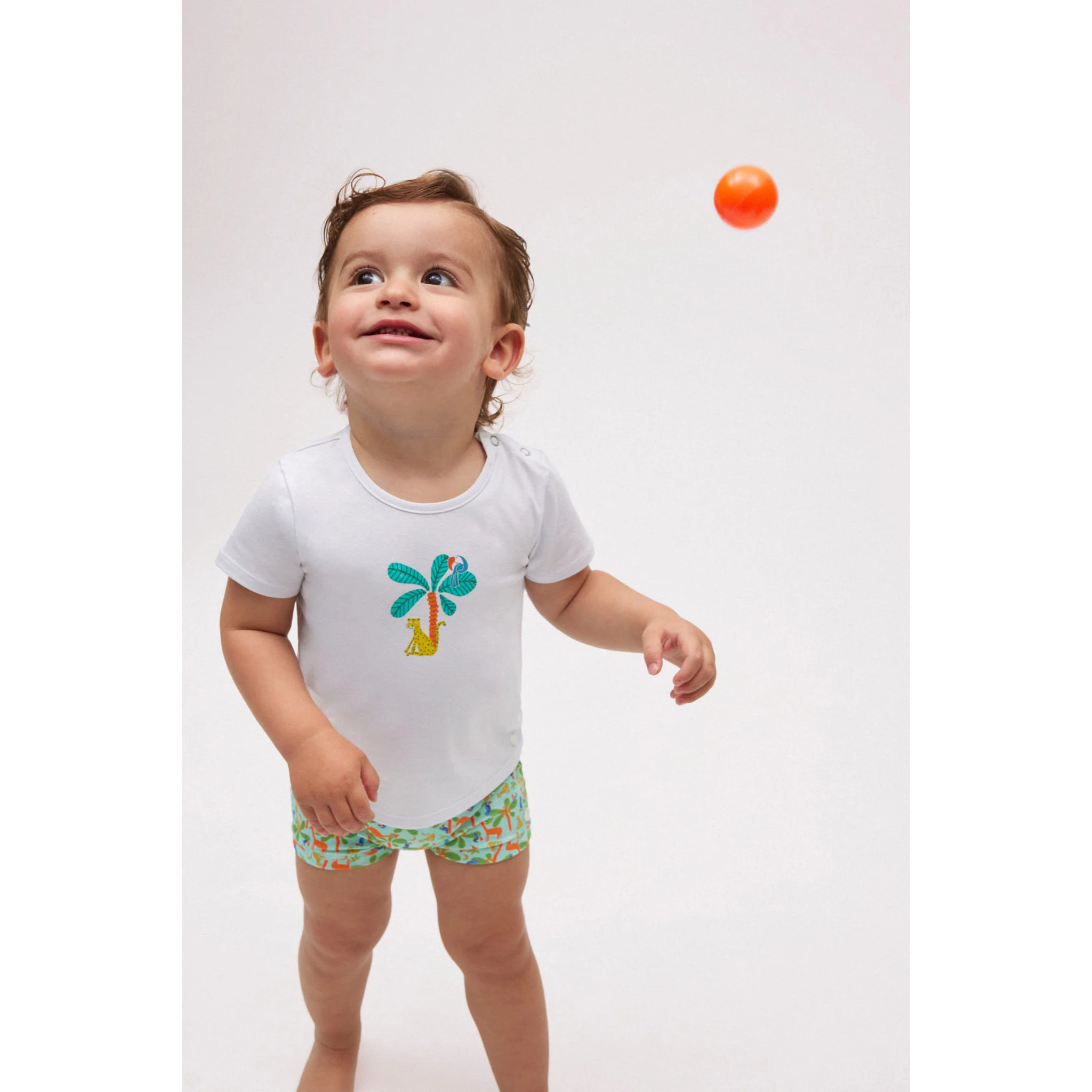 Completo costume boxer bimbo palme e maglietta