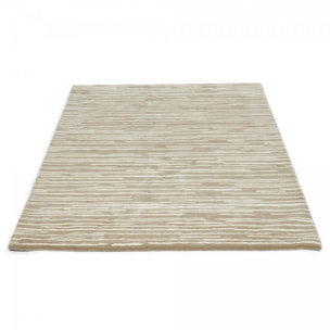 Tapis salon et chambre fait à la main en laine motif faux uni