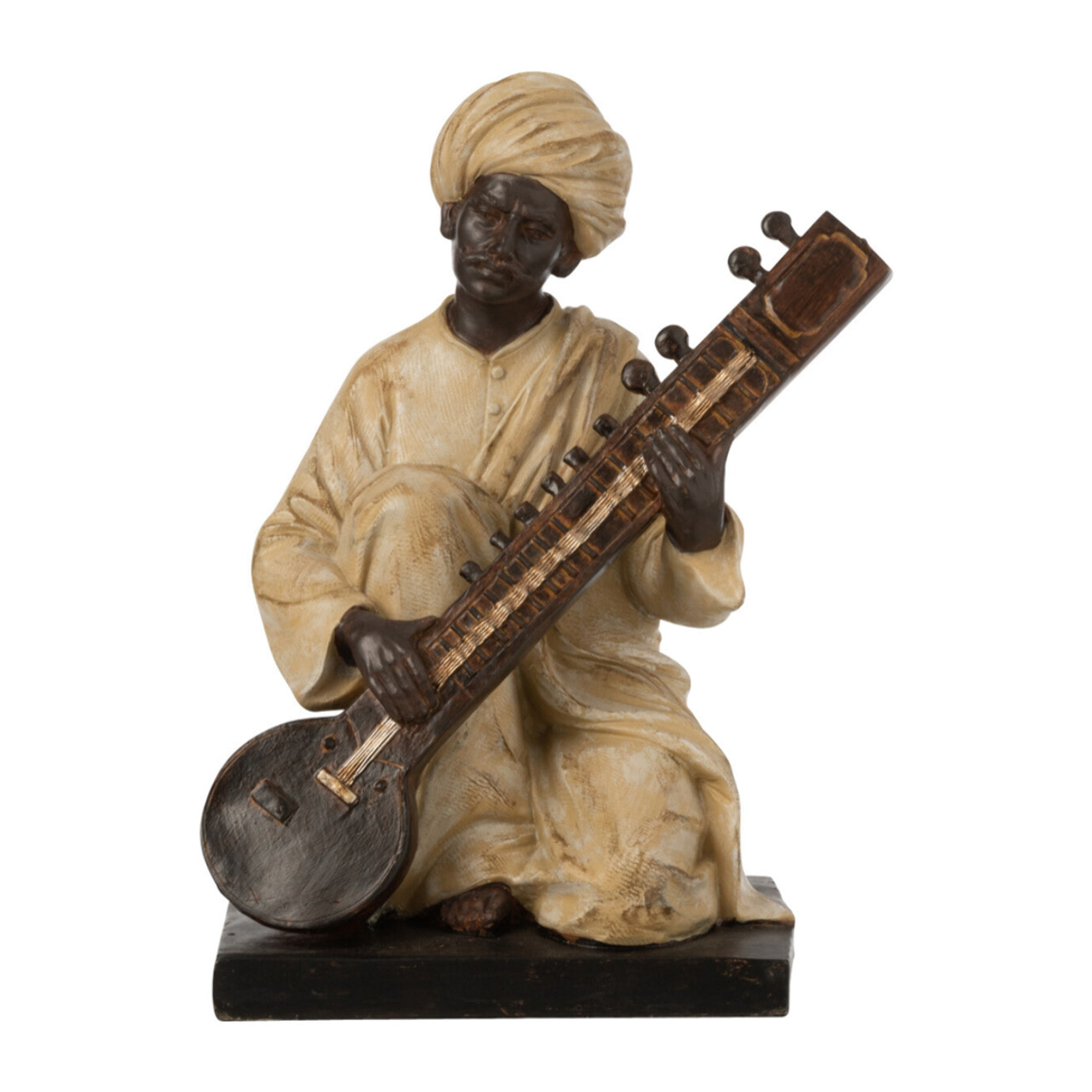 J-Line figurine Personnage Indien + Musique - polyrésine - beige/marron