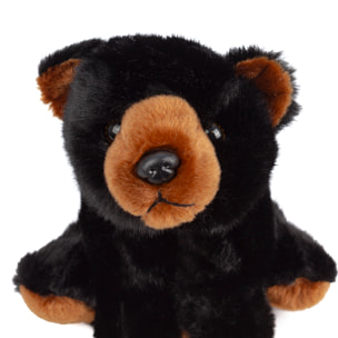 Peluche extrasuave y mullido. Diseño oso negro. 30 cm.