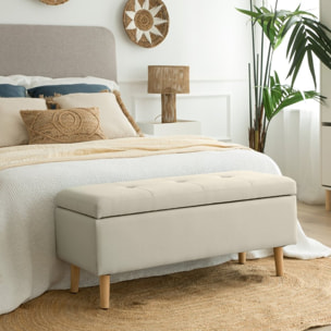 Banc Ivis -marcos en contreplaqué, mousse et rembourrage-couleur beige 106 x 46 x 43 cm