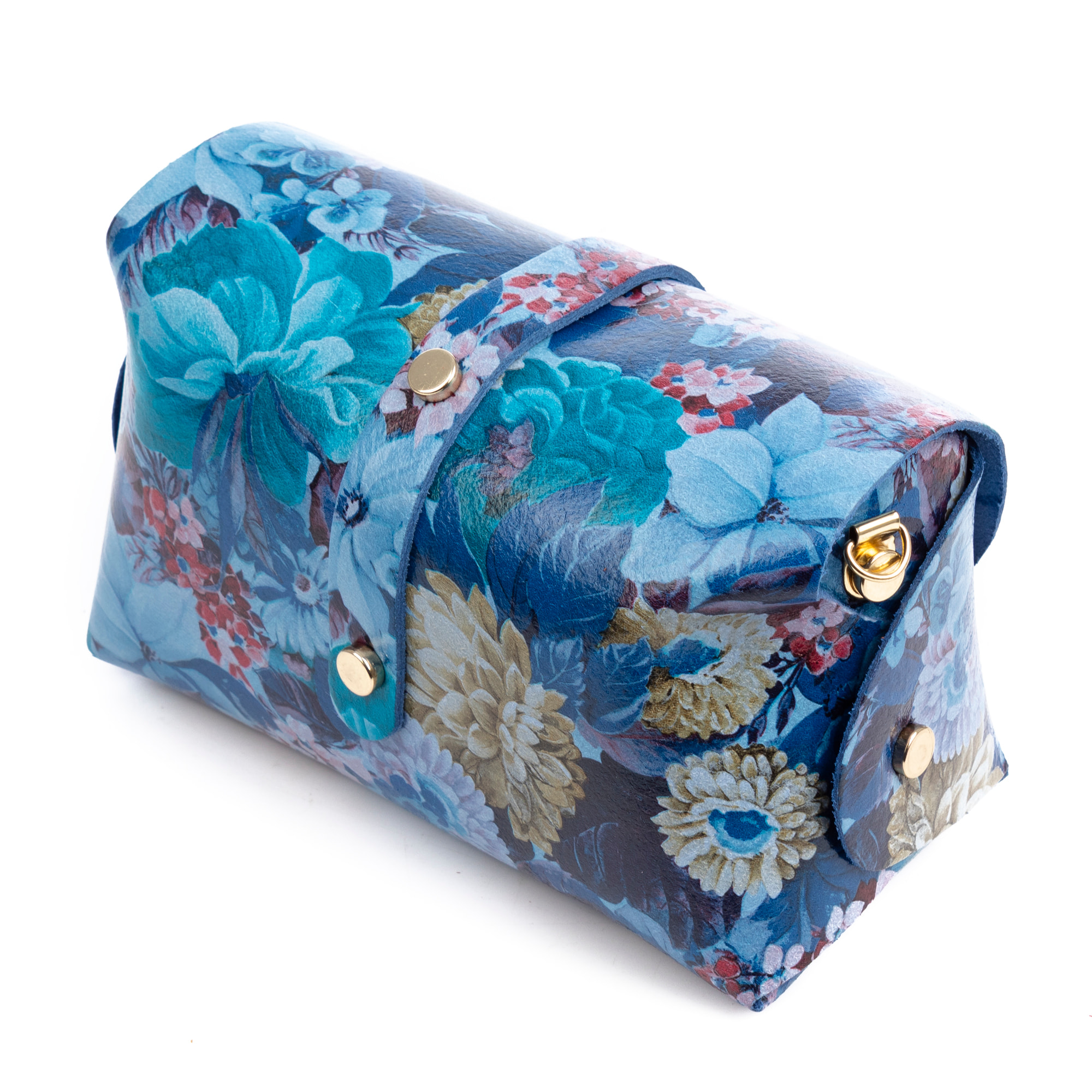 Aurora Borsa a tracolla Donna. Pelle autentica Ruga stampata con fiori.