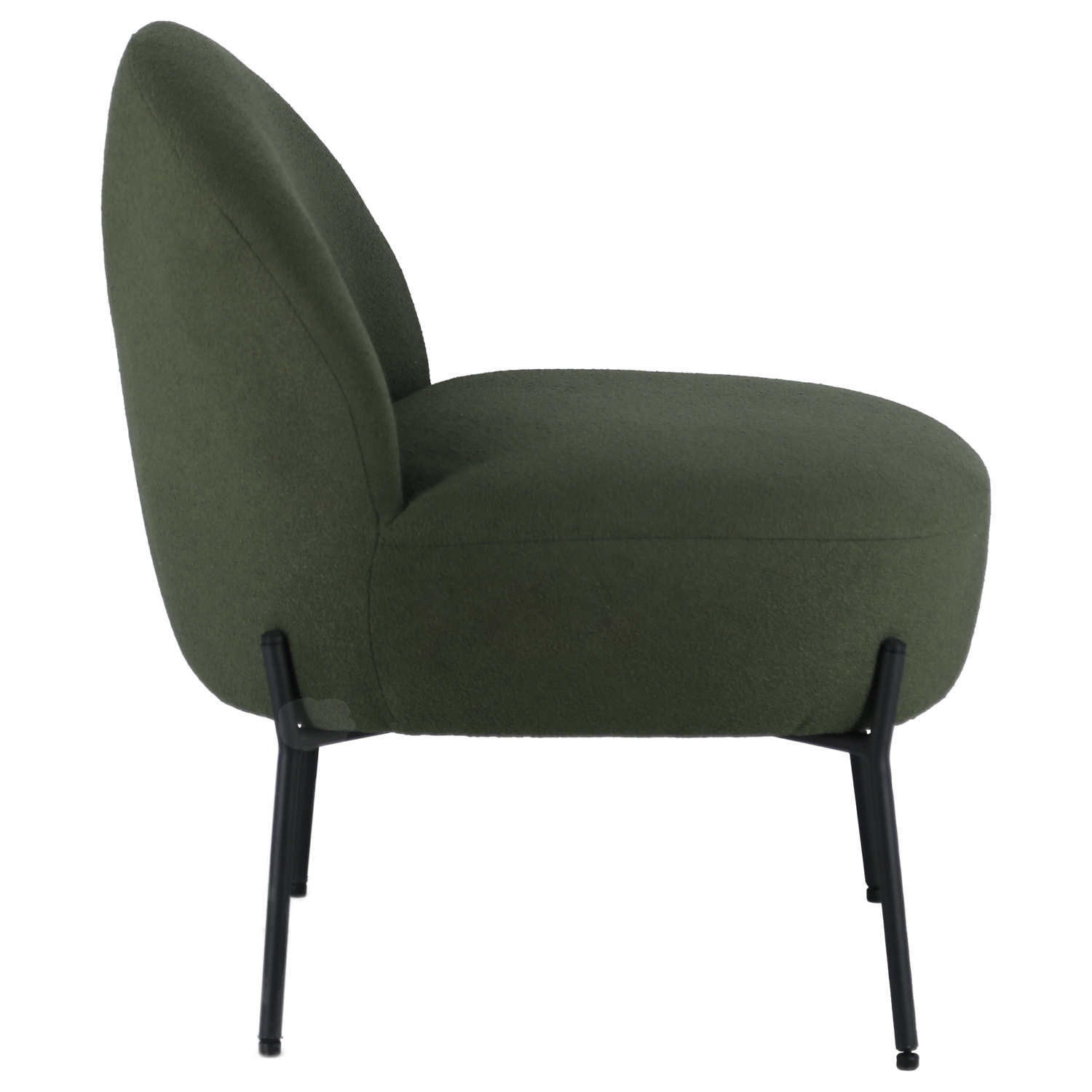 Fauteuil en tissu boucle vert kaki HELMI