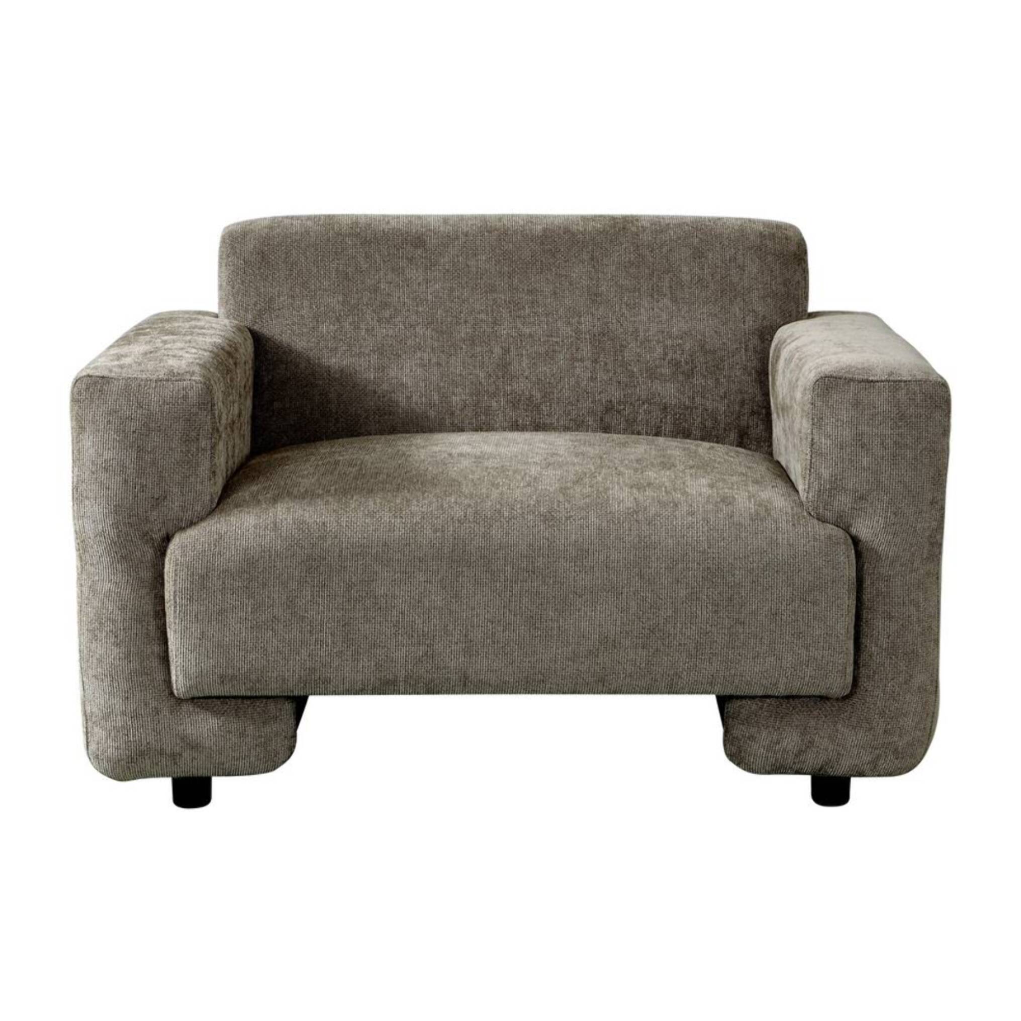 Poltrona salotto in tessuto marrone 111x90x72 cm - Paris