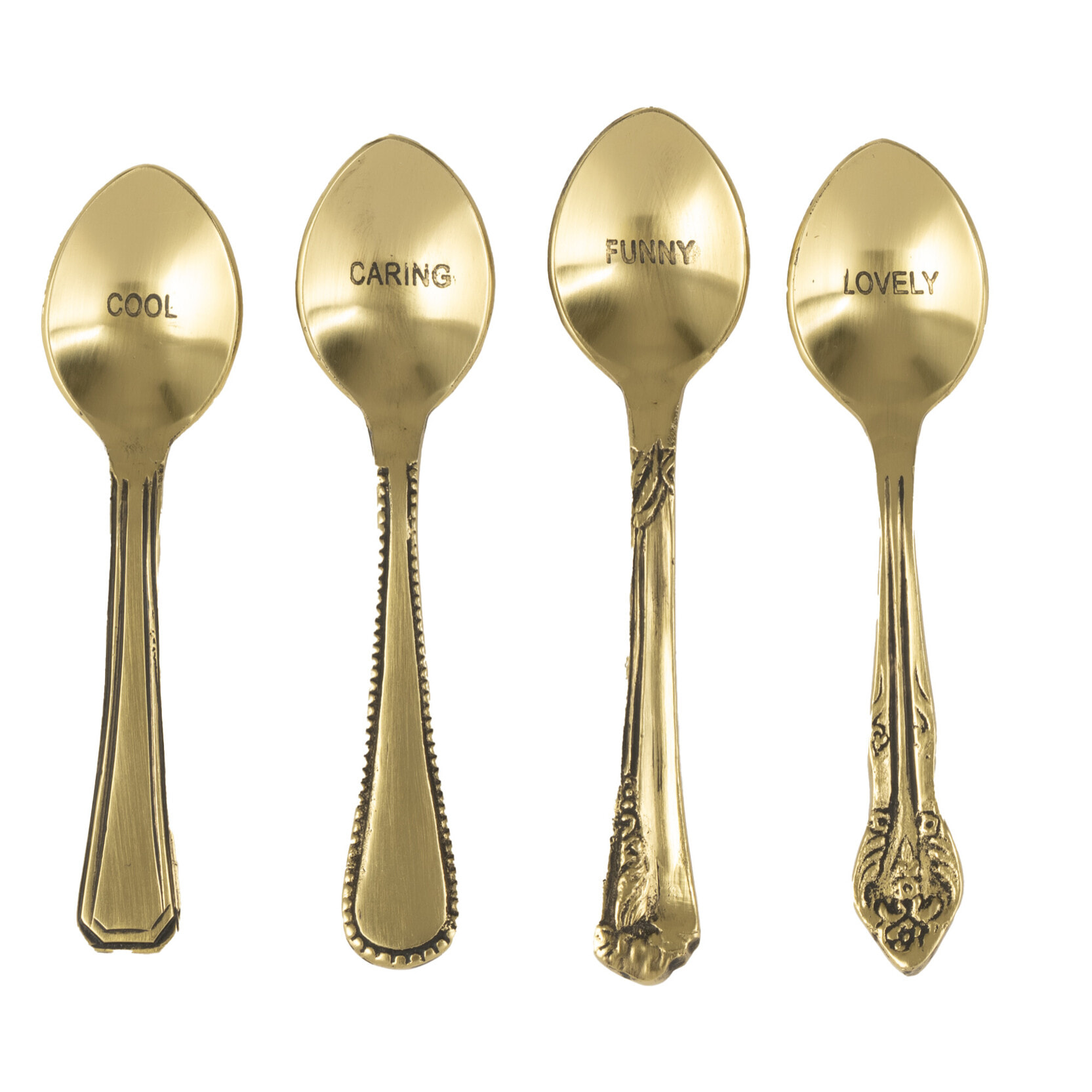 J-Line cuillère - laiton - or - boîte de 4