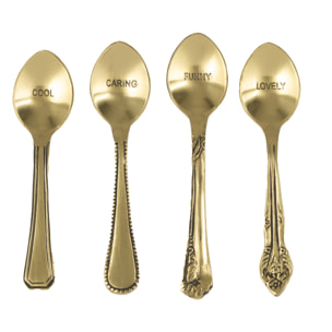 J-Line cuillère - laiton - or - boîte de 4