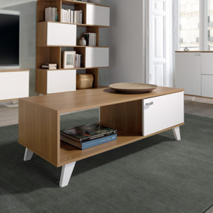 Mesa de centro – Roble claro y blanco