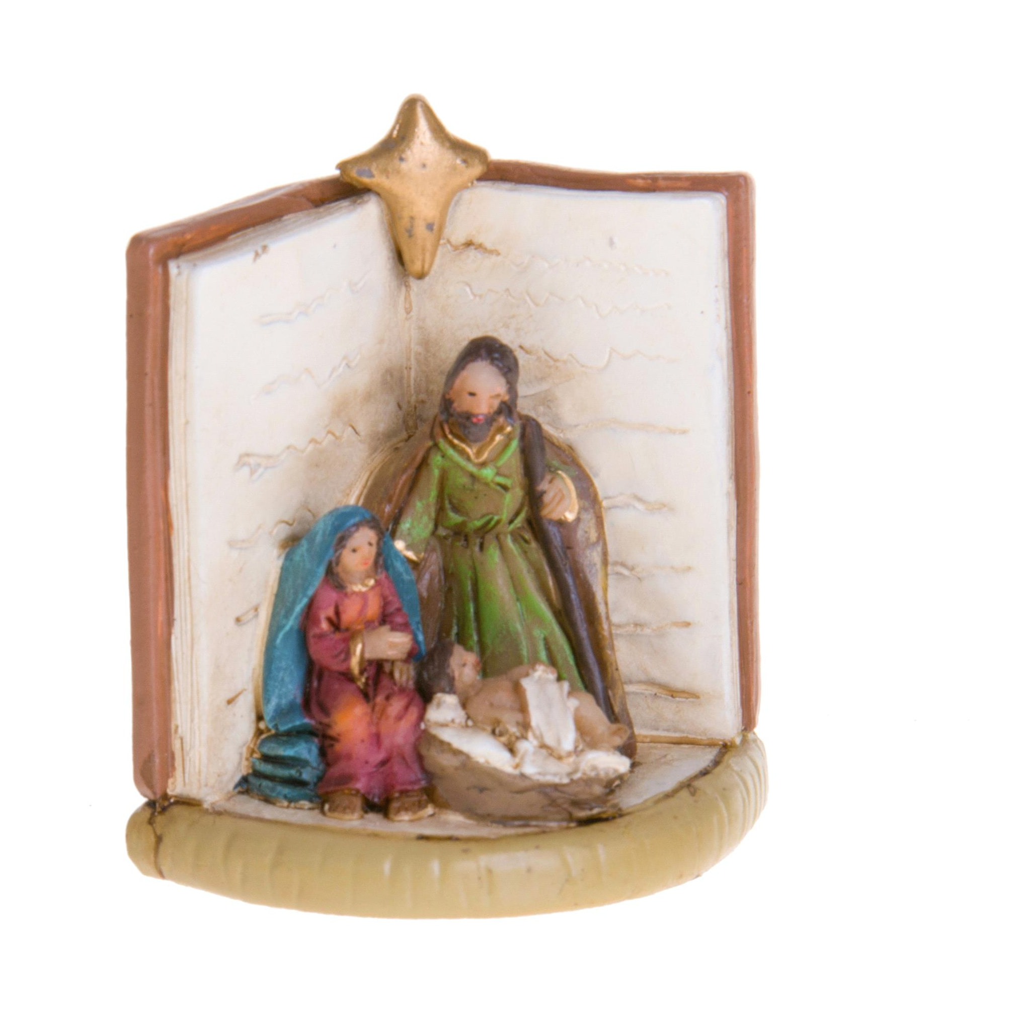 Natività su Libro - Pezzi 8 - Colore Multicolore - 3,8x7Hx6cm - Bianchi Dino