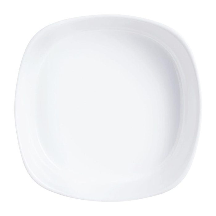 Plat à four carré blanc 20x20cm Smart Cuisine Carine - Luminarc - Opale culinaire extra léger et résistant