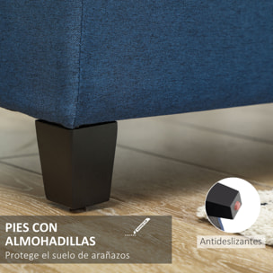 Banco de Almacenamiento Acolchado Puff de Almacenaje Taburete Tapizado en Lino con Tapa Abatible para Salón Entrada Dormitorio Carga 120 kg 125x49x41,5 cm Azul