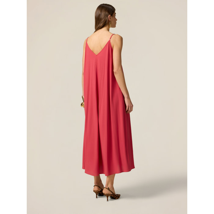 Oltre - Vestido largo de viscosa - Rojo