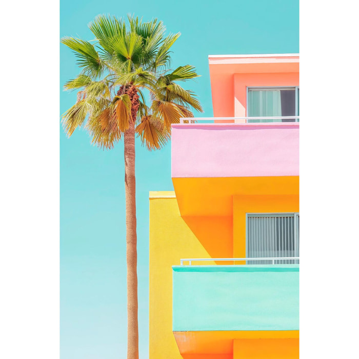 Tableau architecture venice beach pastel  Toile imprimée
