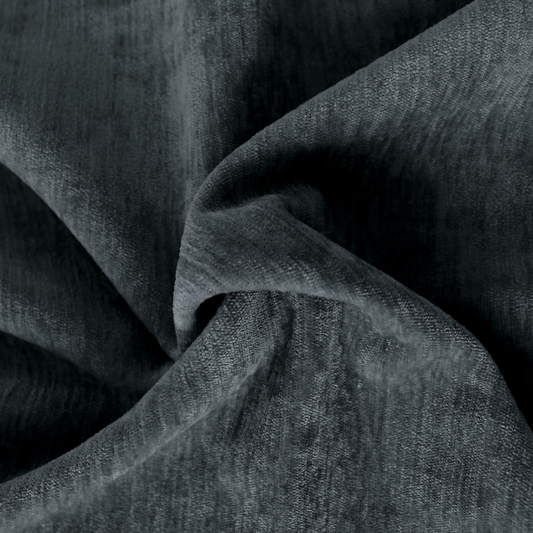 Rideau thermique en velours doublé polaire - Gris Foncé