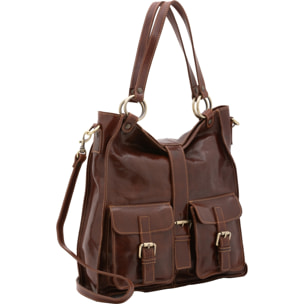 Borsa a spalla da donna - Modello False - Vera pelle - 38.0 x 37.0 x 10.0 cm