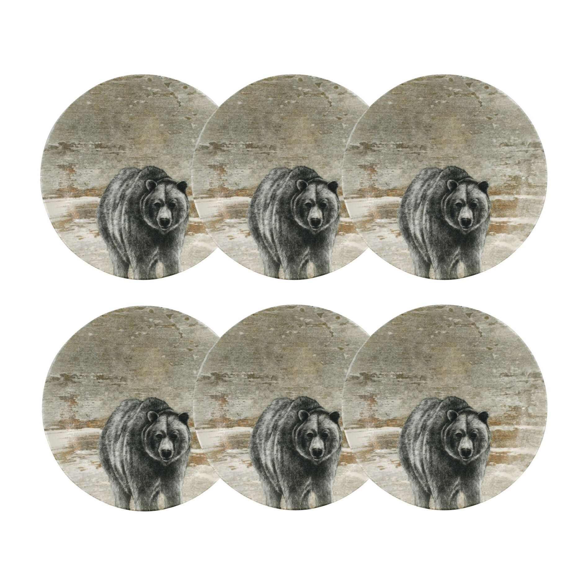 Lot de 6 assiettes creuses en porcelaine 21cm LACHAT