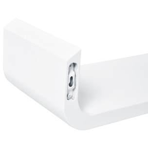 Lot de 3 étagères murales flottantes - design contemporain courbé - kit fixation inclus - MDF blanc