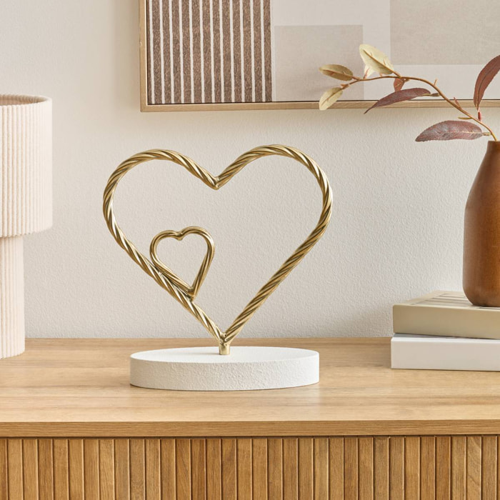 Coeur déco Bao H.26cm doré