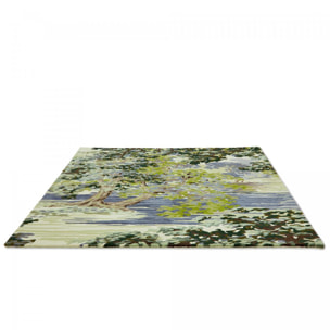 Tapis salon et chambre fait main en laine motif floral NIVA