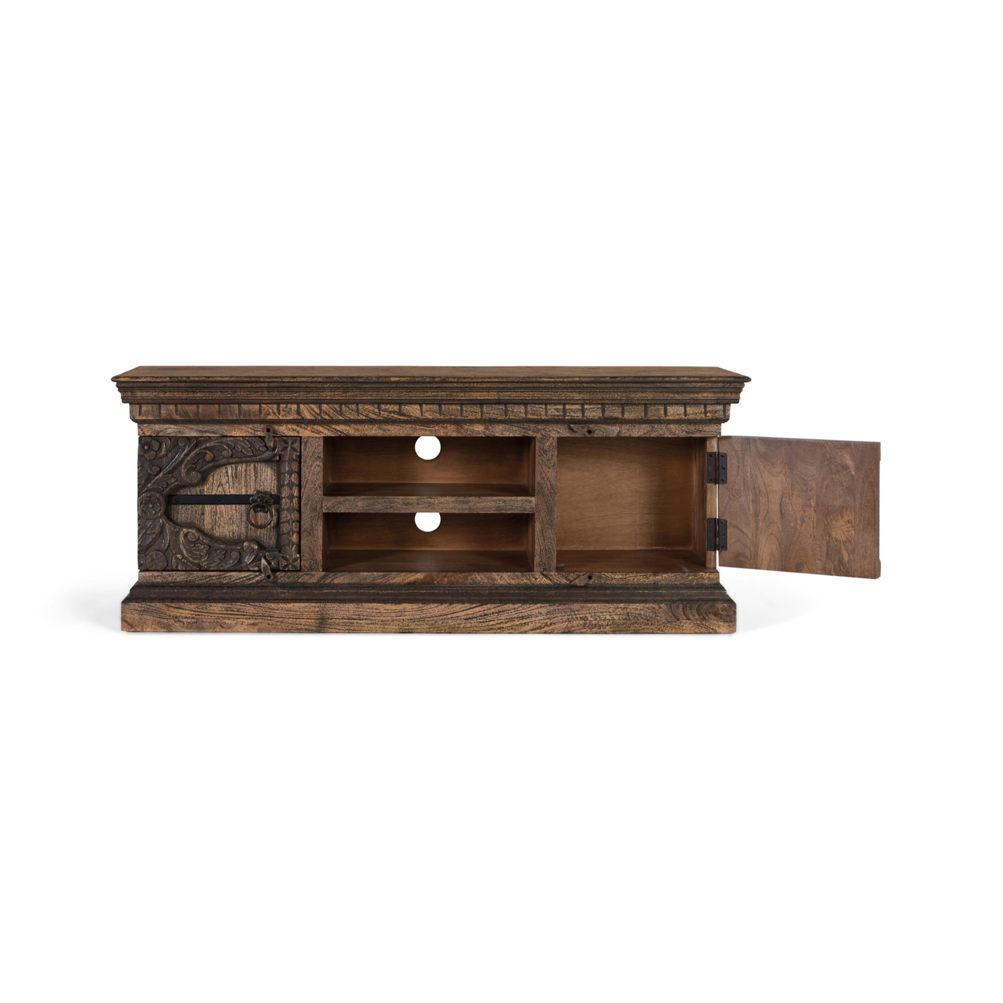 Mueble TV de Madera de Mango 150 Cm Estilo Rústico Moderno