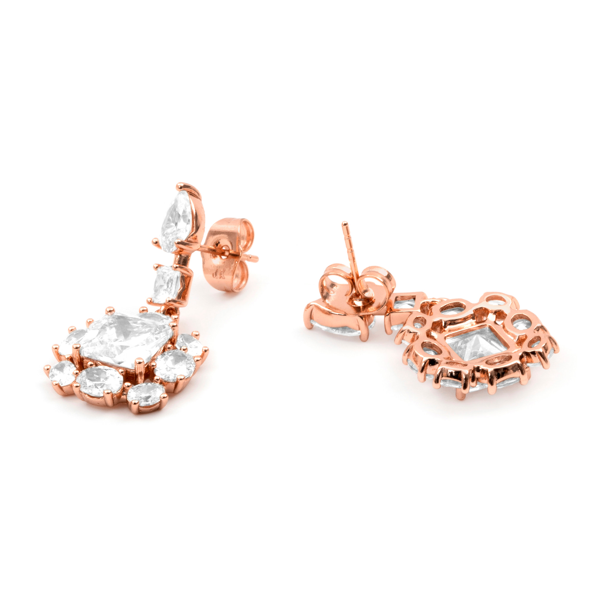 Pendientes Iwo acabado oro rosa 18k