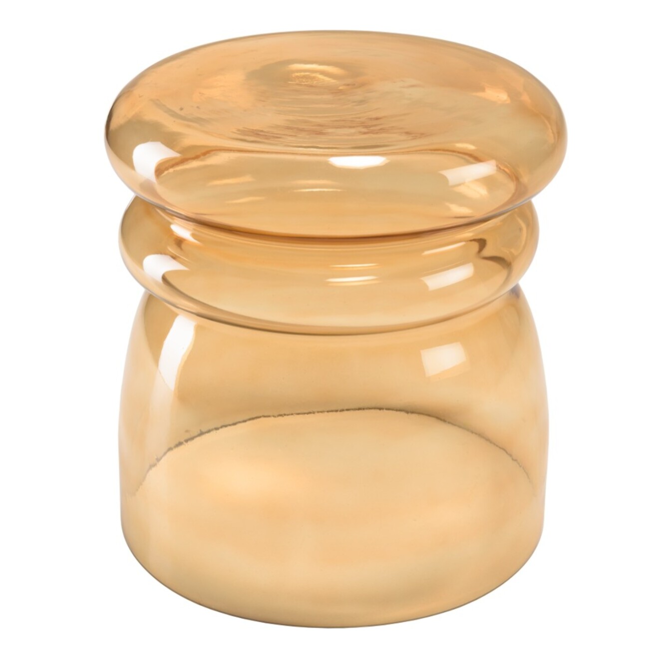 HORTENSE - Table d'appoint design en verre fumé couleur marron clair