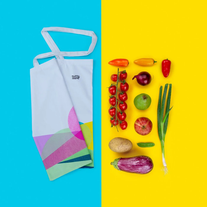 Sac de course type en coton Tasty Green