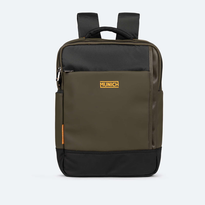 Mochila Kaki de Gran Capacidad con Compartimento para Botella JUNGLE BACKPACK SQUARE