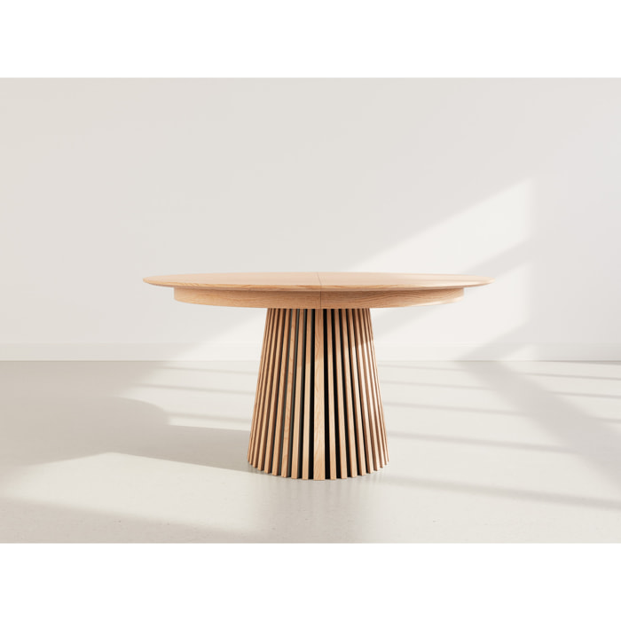 Freya - table à manger ronde extensible - 6 à 10 personnes - Bois