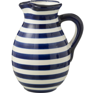J-Line cruche Granada Stripes - céramique - blanc/bleu - large