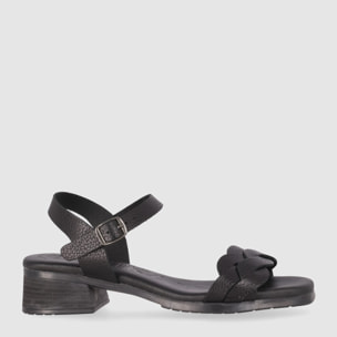 Sandalias de Piel - Negro - Tacón: 3 cm