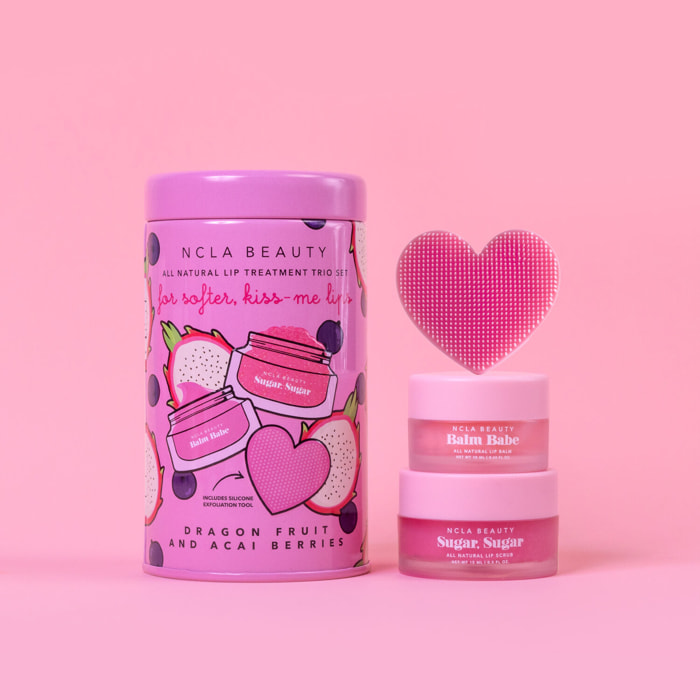 Dragon Fruit & Acai Berries - Duo baume 10 ml + scrub 15 ml + Exfoliant en silicone