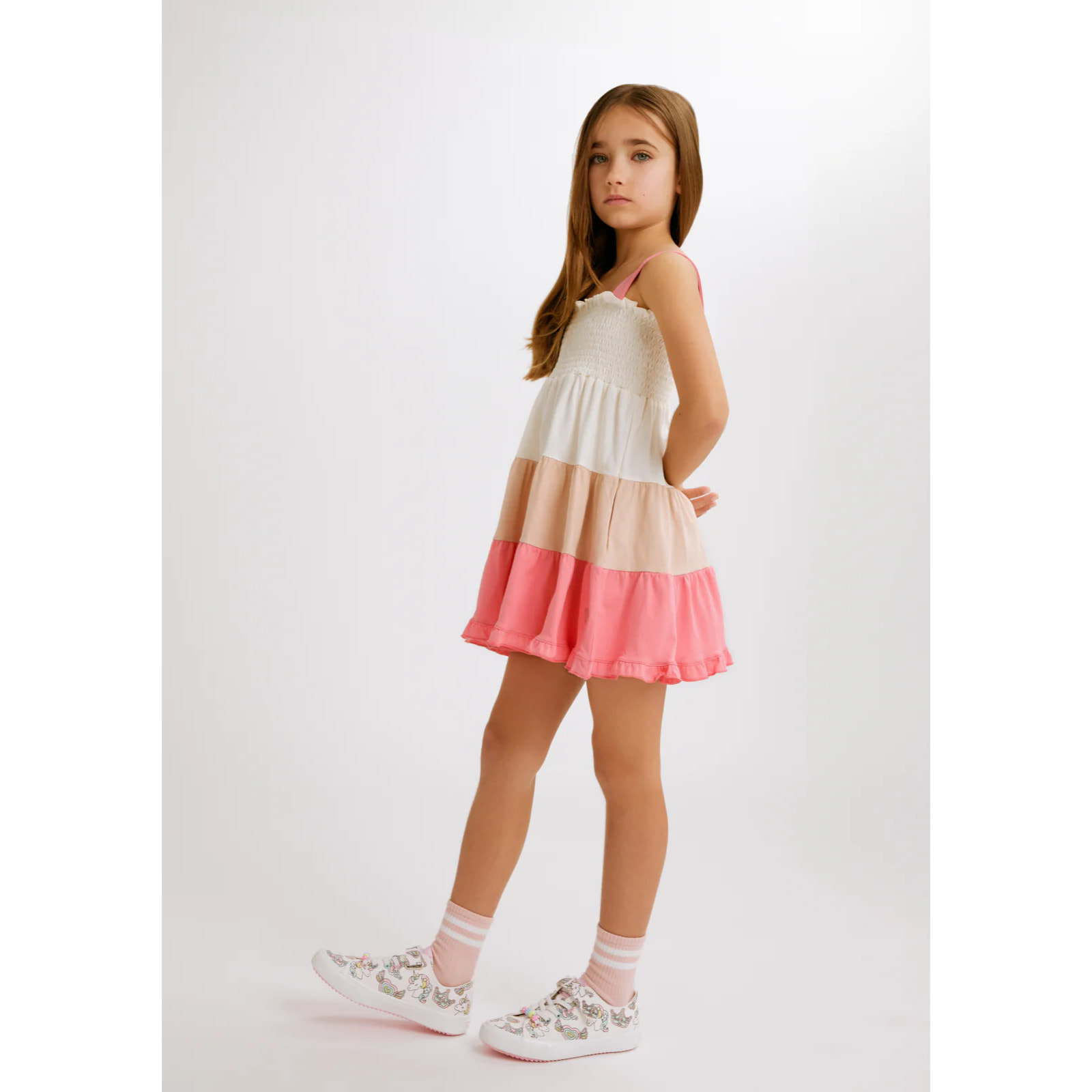 Vestido de Tirantes de Niña Estampado Multicolor