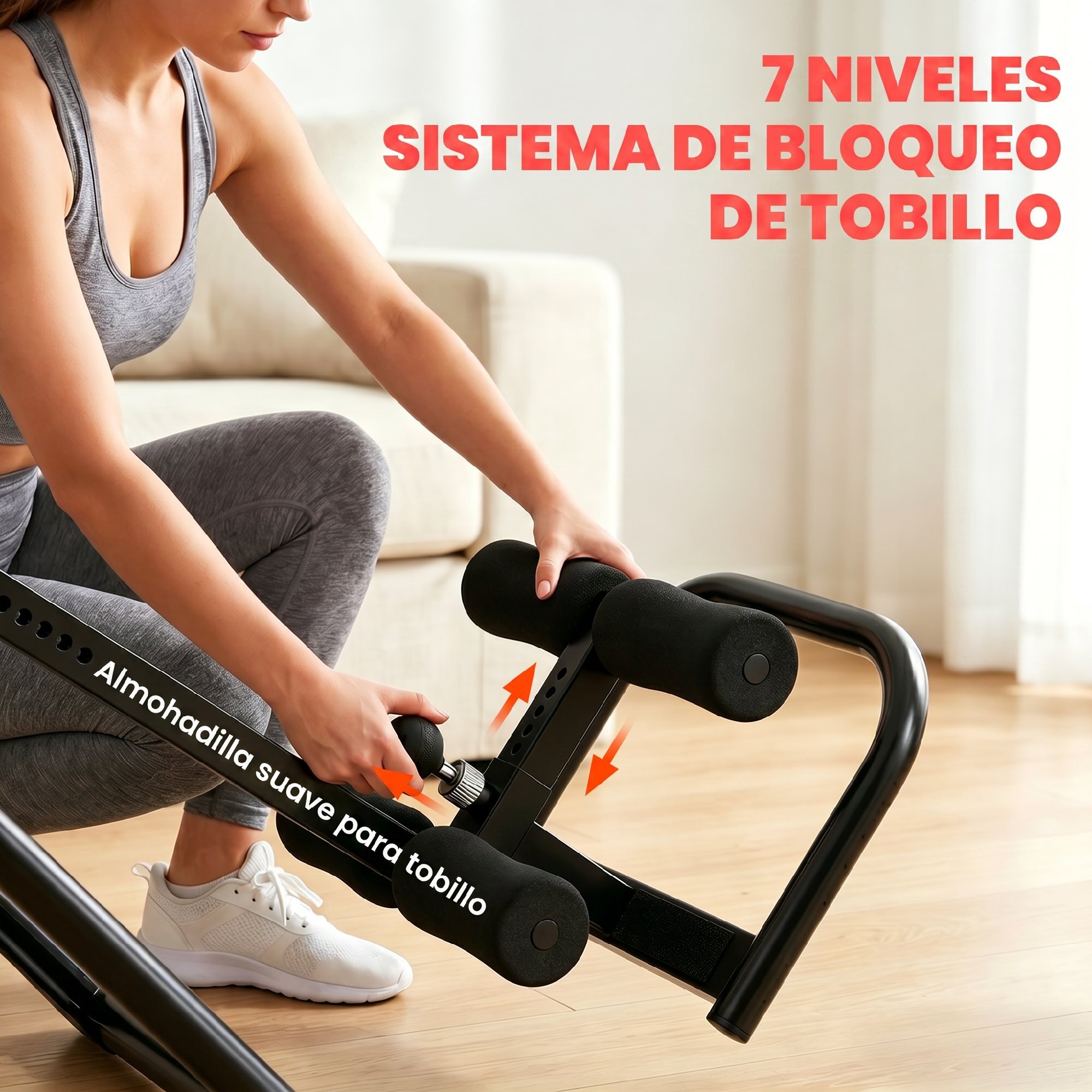 Tabla de Inversión Plegable 3 en 1 con Dominadas y Flexiones Reposacabezas Altura Ajustable 155-198 cm Ángulos 20° 40° 60° Banco de Inversión con Soporte Lumbar Tobillo Bloqueo Cinturón Rojo