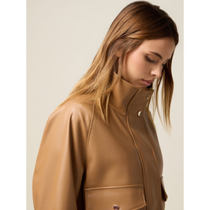 Oltre - Chaqueta corta con cuello alto - Marrón