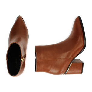 Ankle boots cognac, tacco 7,5 cm