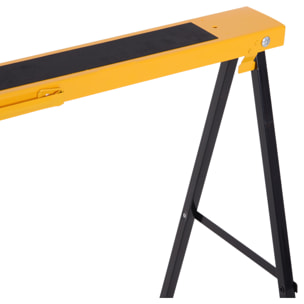 Caballo de Sierra con Patas Plegables Caballete Metálicos 2 Piezas con Asa Almohadilla Antideslizante Carga Máx. 250kg Acero