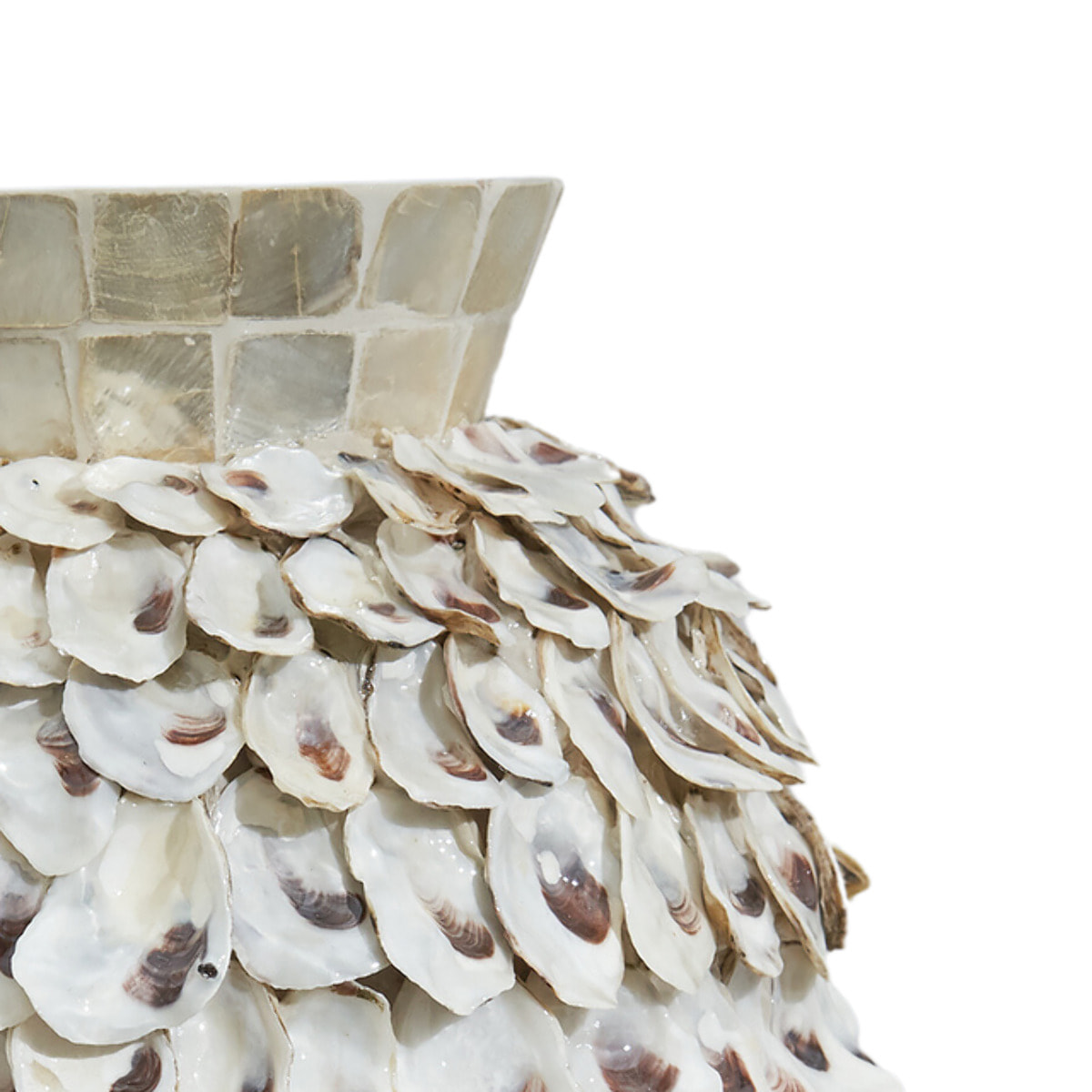 Vaso in bamboo e conchiglie Riviera