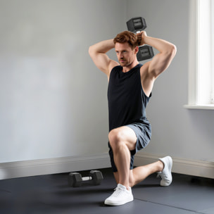 Lot de 2 haltères hexagonales 12,5 Kg - hexagon dumbbell musculation fitness - fonte caoutchouté