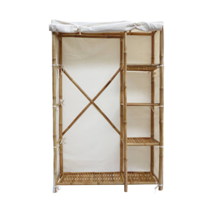 Armoire dressing en bambou. 3 étagères L110 x P40 x H170cm