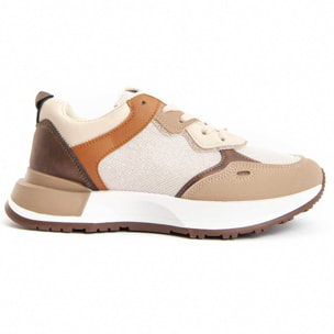 Sneaker De Plataforma - Beige - Altura: 3 Cm