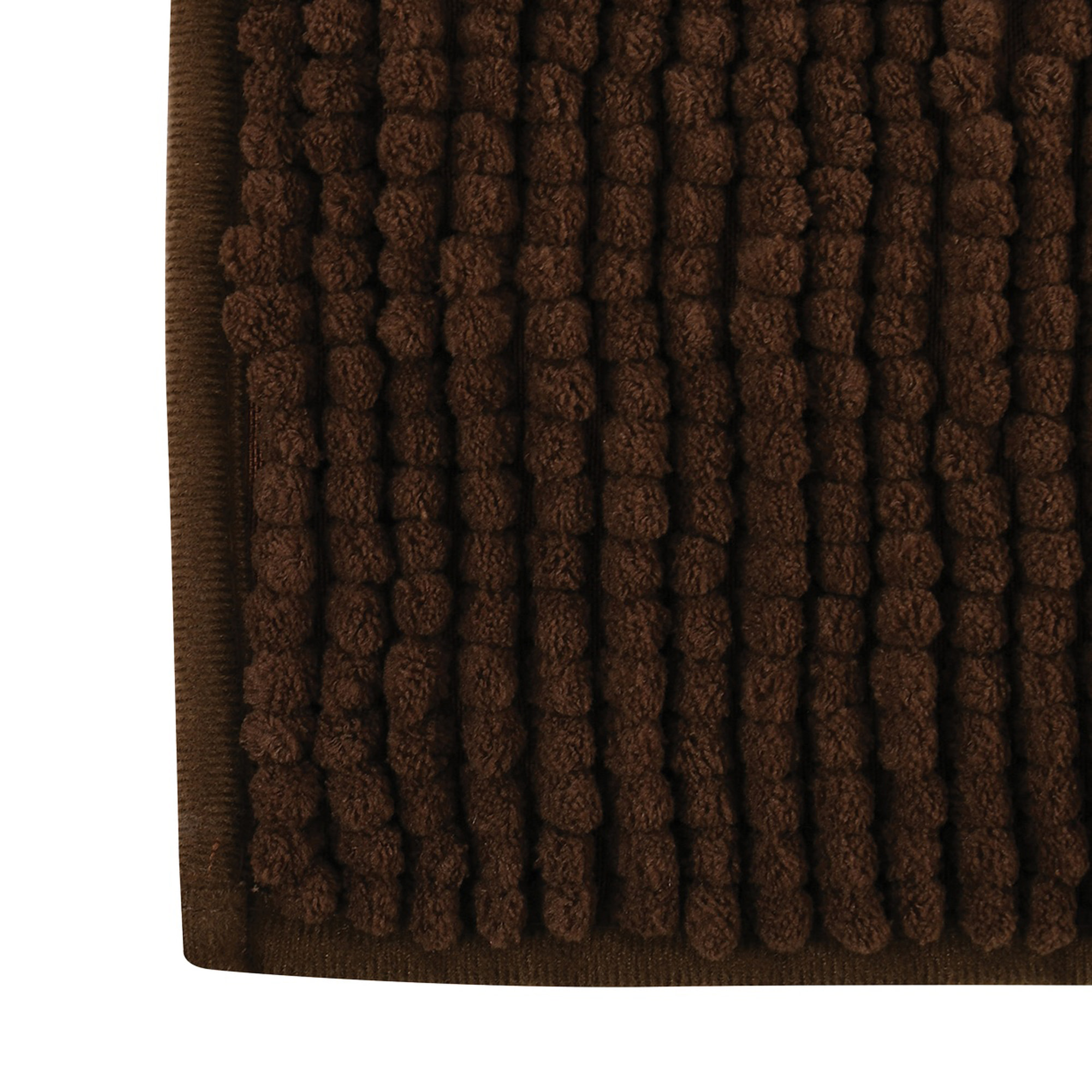 Alfombra de baño MSV "Chenille" de microfibra en color chocolate 40 x 60 cm