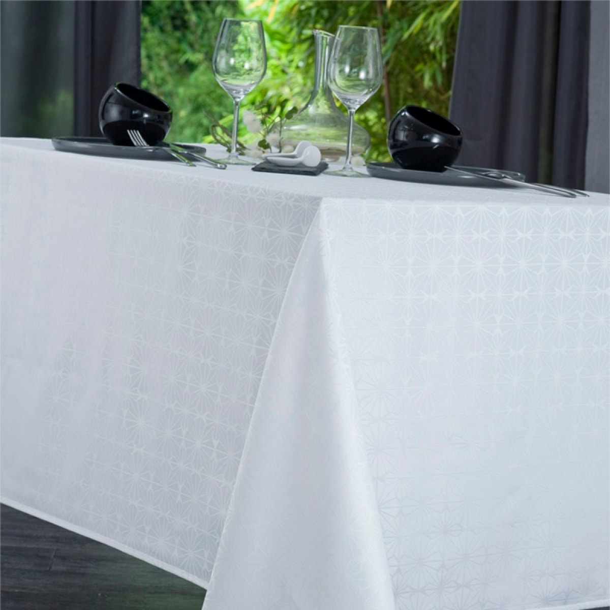 Nappe damassé VENEZIA blanc