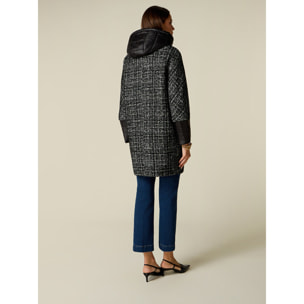Oltre - Parka in tweed con dettagli trapuntati - Nero