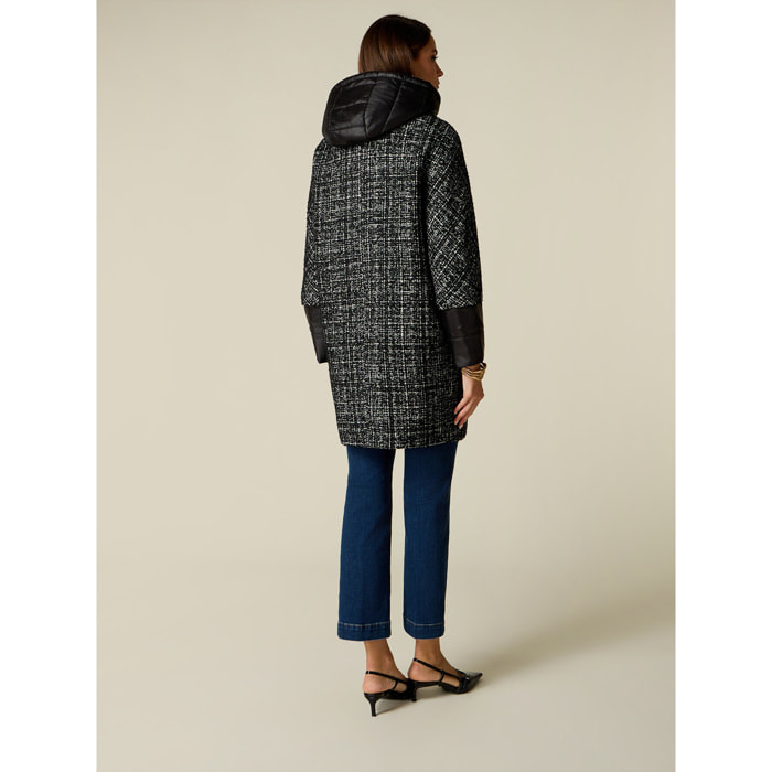 Oltre - Parka in tweed con dettagli trapuntati - Nero