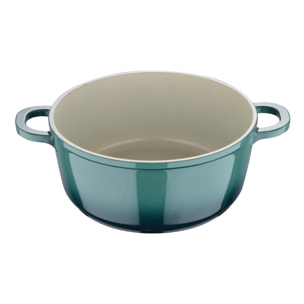 cacerola con tapa en aluminio fundido color verde