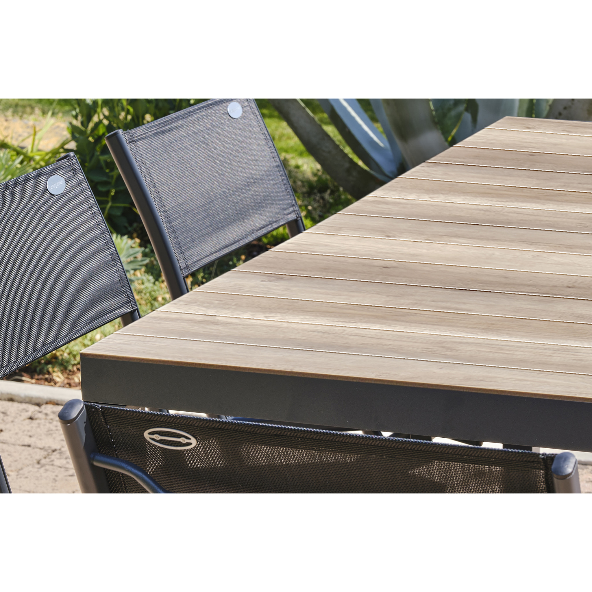 BOSTON - Ensemble repas de jardin 6 places en aluminium