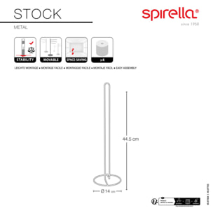 Porte rouleau Papier WC sur Pied STOCK Acier Noir mat Spirella