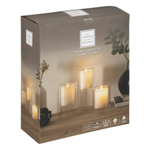 Coffret 3 bougies LED 36x30cm