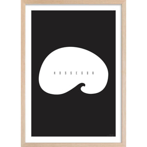 Affiche minimal hossegor Affiche + cadre en bois - Chêne