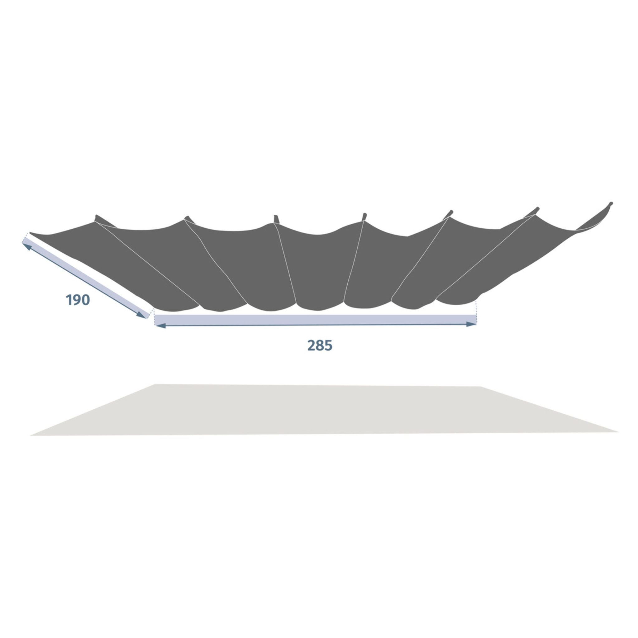 Toile de pergola "Enolie" ardoise 2,85x1,9m pour Pergola extensible Enolie 4x3,5m